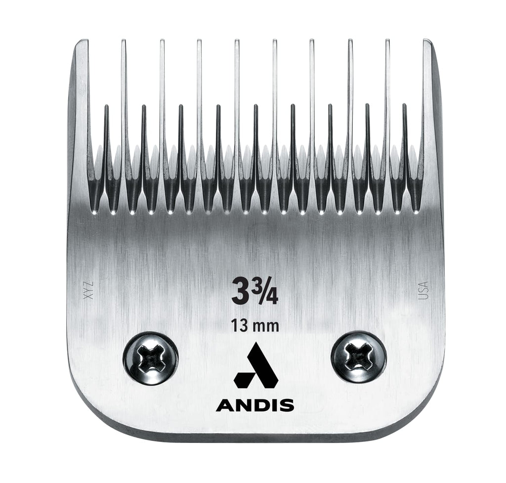 Andis – 64133, Ultra Edge Detachable Dog Clipper Blade – Comprised of Carbon-Infused Steel, Exclusive Hardening Process with 3-3/4-Inch Skip Tooth - for AGC, BDC Series - 1/2-Inch Cut Length, Chrome