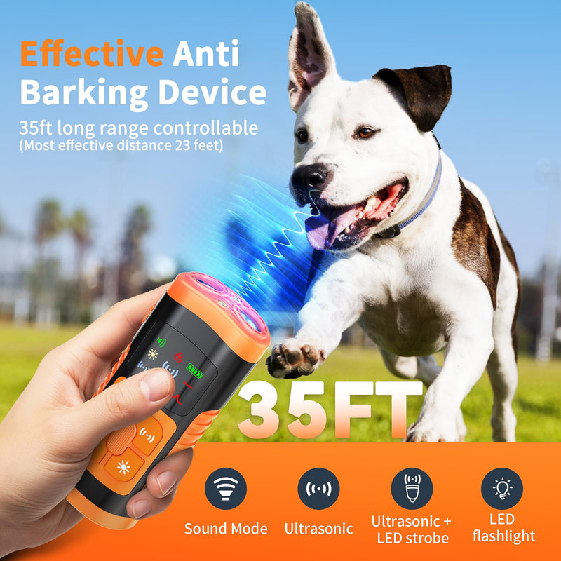 Dog Bark Control Devices - Ultrasonic Anti Barking Deterrent for All Dogs, Pets Gentle Trainer with LCD Screen, 35 ft Range Barkguard Stopper, Portable Humane Behavior Training Tools Indoor Outdoor - PawsPlanet Australia