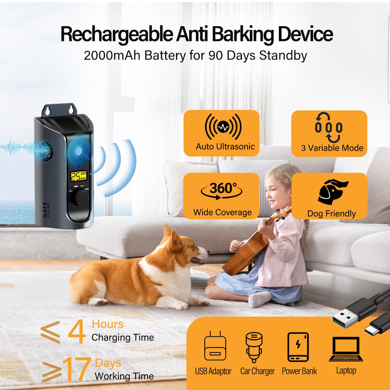 Dog Bark Deterrent Devices, 3X Ultrasonic Anti Barking Device, Bark Box for Dogs Indoor & Ourdoor, Dog Barking Silencer with 3 Modes | Bark Control Device 50ft Range, Stops Neighbours Dog Barking - PawsPlanet Australia