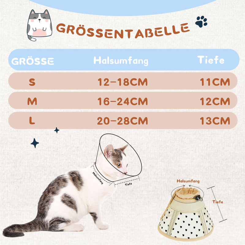 Supet Soft Cat Cone Collar, Air Fabric Cat Recovery Cone After Surgery to Prevent Licking, Adjustable, Breathable Cat Neck Cone Alternative for Small Kittens and Cats