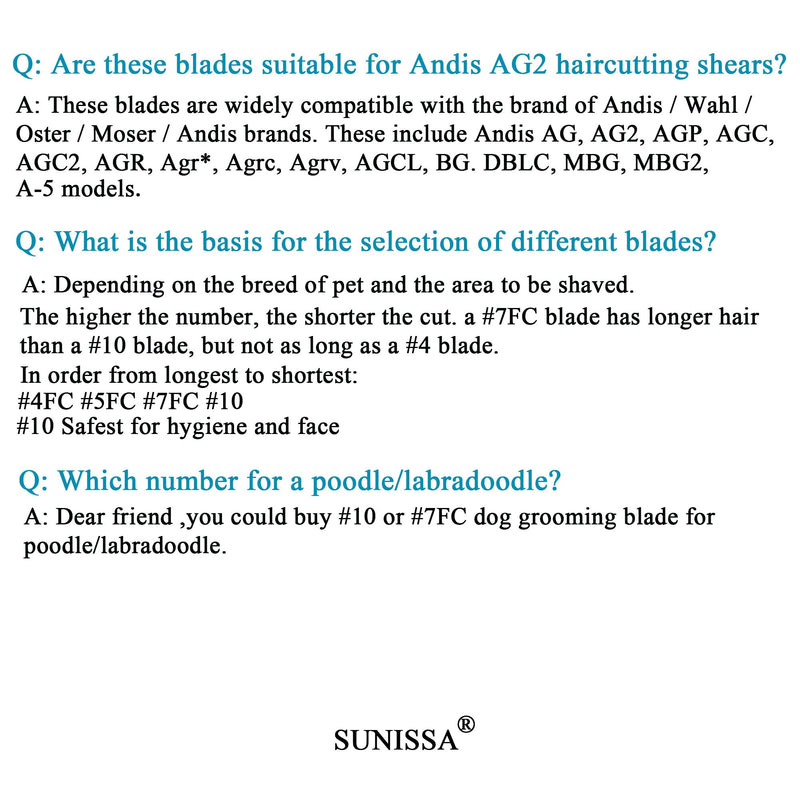 7FC Clipper Blades Pet Grooming Clipper Replacement Blades Compatible with Andis, Oster A5, Wahl KM-10 Series Clippers, Made of Carbon Steel Blade & Stainless Steel Blade 7FC - PawsPlanet Australia