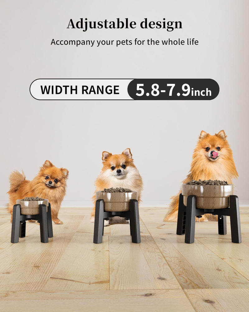 CZPET Dog Bowl Stand with Adjustable Width, Elevated Pet Water & Food Bowl for Small, Medium & Large Pets, Stable and Anti-Slip Raised Bowl [Stand Only] Adjustable size - PawsPlanet Australia