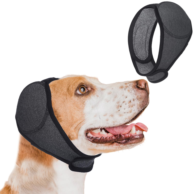 InnoHHustle Dog Ears Cover, Noise Protection Cover Waterproof Snoods Adjustable Dog Ear Muffs Dogs Quiet Calming Hood Ear Head Wrap for Noise, Bath, Grooming, Anxiety Relief (Gray, Large)