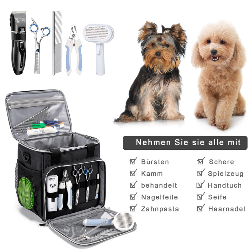 Pet Grooming Bag, Dog Grooming Supplies Organizer Tote Bag, Perfect for Pet Grooming Tool Kit Accessories-Black Black - PawsPlanet Australia