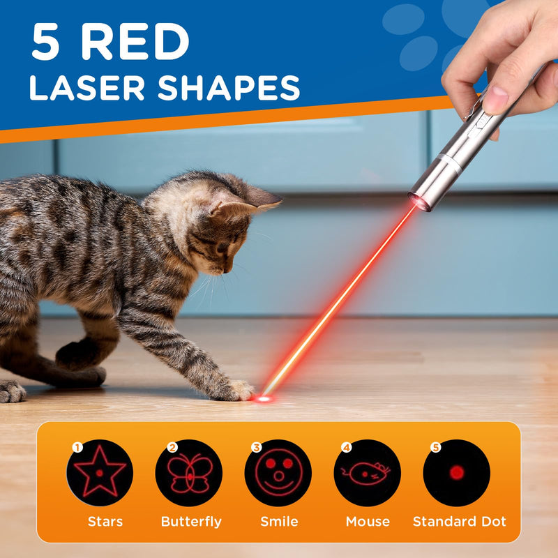 Cat Pointer Toy, LED Light Pointer Cat Toys for Indoor, USB Recharge 3 Light Colors Cat Interactive Toys for Dogs, Cats, Training Chaser Interactive Toy - PawsPlanet Australia