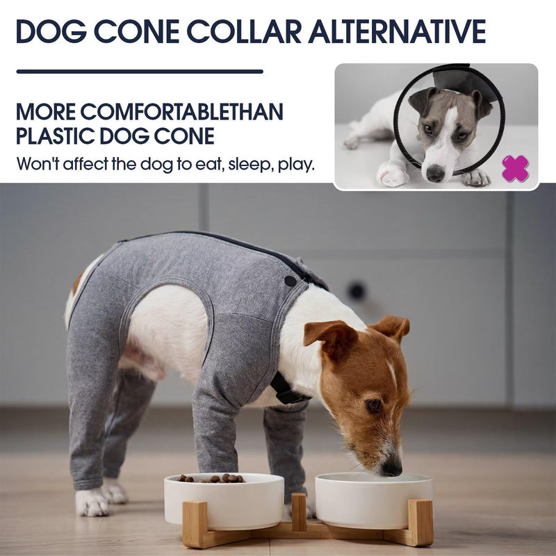 IECOii Dog Recovery Sleeve Back Leg Long Sleeves,Dog Leg Protector After Surgery,Dog Leg Cover Anti Licking Post Surgery Pants,Soft Dog Recovery Suit with Legs,Machine Washable Easy Wear,Grey,Size 3XL 3XL(Back Lenth:24.4") Grey