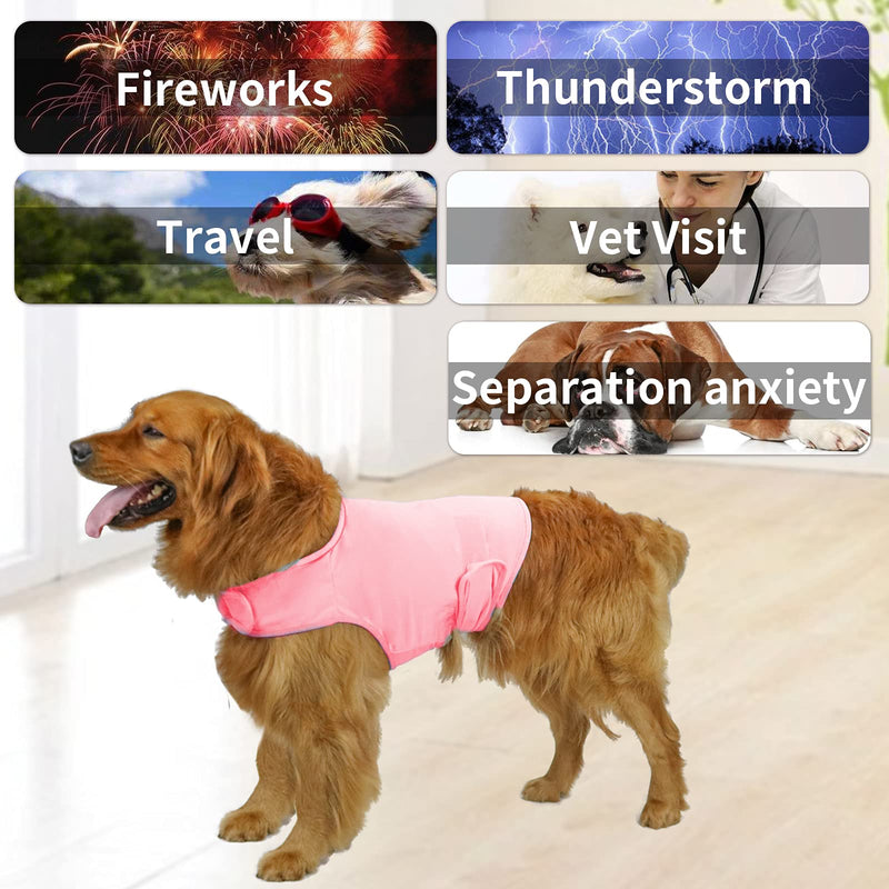 Breathable Dog Shirt for Thunderstorm, Dog Anxiety Vest Jacket Warp,Puppy Calming Coat Anxiety Relief (L,Pink) L Pink - PawsPlanet Australia
