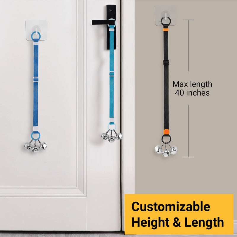 Puppy Bell Doorbells with Hanging Ring, Dog Bells for Potty Training, Can Attach to Doorknob or Anywhere Near the Door, Length and Height Adjustable, Louder Bigger Jingle Bells for Puppies (Sky Blue) Sky Blue - PawsPlanet Australia