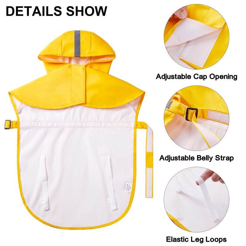 GreenJoy Dog Raincoat with Cute Print - Waterproof Dog Rain Jacket with Reflective Strips and Leash Hole,Adjustable Dog Rain Coat for Small,Medium and Large Dogs(Yellow (I Love My Dad), XX-Large) Yellow (I Love My Dad) - PawsPlanet Australia