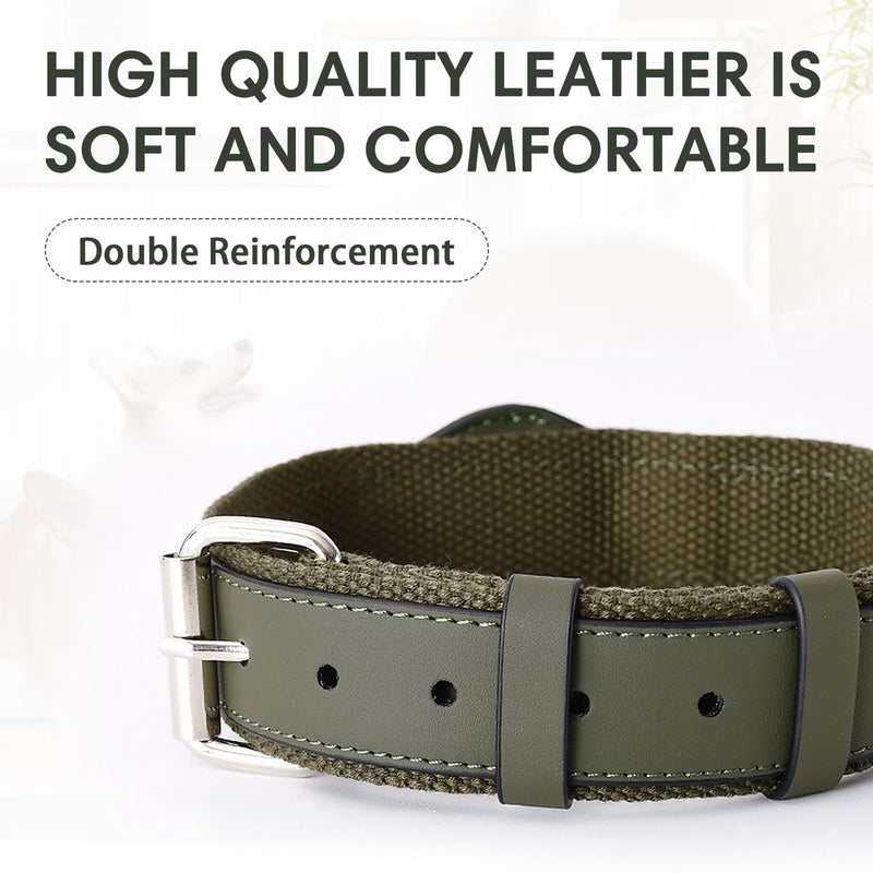 AirTag Dog Collar Soft Leather Webbing Dog Collar for AirTag Provides Double Protection for Small Medium and Large Dogs(Brown,S) Brown S