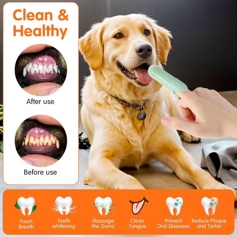 4Pcs Dog Toothbrush, Dog Toothbrush Finger for Cats and Dogs, 360° Cleaning Finger Toothbrush for Dogs, Food Grade Silicone Dog Finger Toothbrush Fits Most Fingers - PawsPlanet Australia
