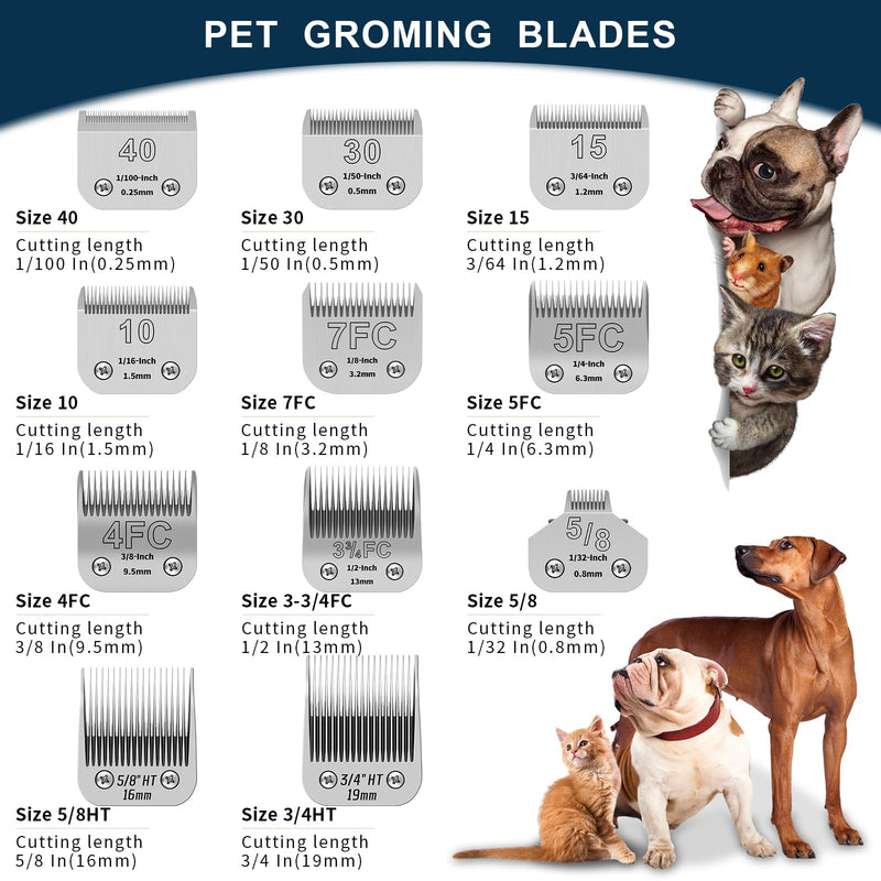 5/8 Wide Toe Pet Dog Grooming Detachable Blades,Compatible with Andis,Oster A5,Wahl KM10 Clippers,Cut Length 1/32-inch 5/8-1pcs - PawsPlanet Australia