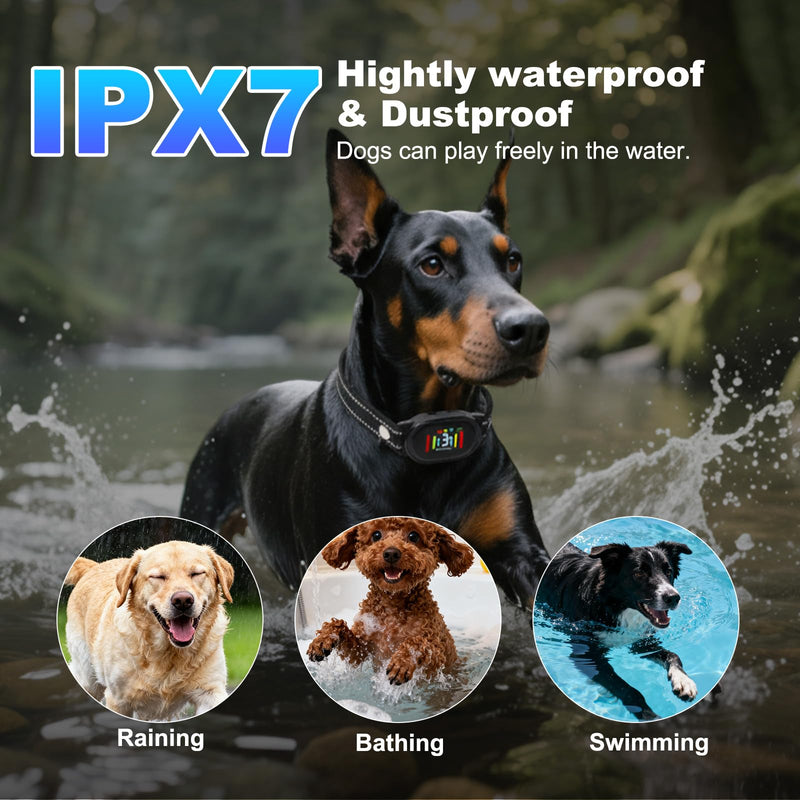 Dog Bark Collar - Shock Collars for Large Medium Small Dogs with Vibration Beep Modes, Waterproof IP67, Rechargeable Training Collar with 8 Adjusable Sensitivity, Calming Anti Barking Device