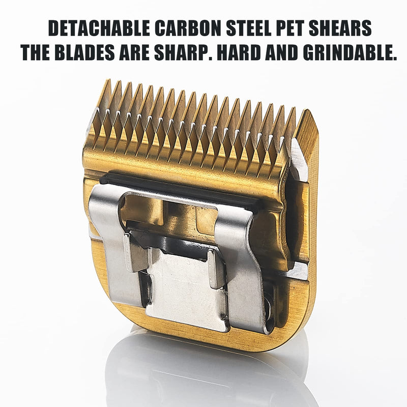 5F/4F/30/10 Detachable Pet Dog Grooming Clipper Carbon Steel Sharp,Compatible with Andis,Oster A5,Wahl KM Series Clippers,Cut Lengt 3/8"(9.5mm) 1/8"(3.2mm) 1/16"(1.5mm) 1/50" (0.5mm) 4 Pack - PawsPlanet Australia