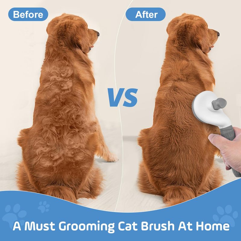 Cat Brush,Self Cleaning Dog Brush for Shedding,Skin Friendly Cat Brushes for Indoor Cats Shedding Massage Grooming,Deshedding Dog Slicker Brush for Cats Loose Fur Long&Short Hair Removal Grey - PawsPlanet Australia