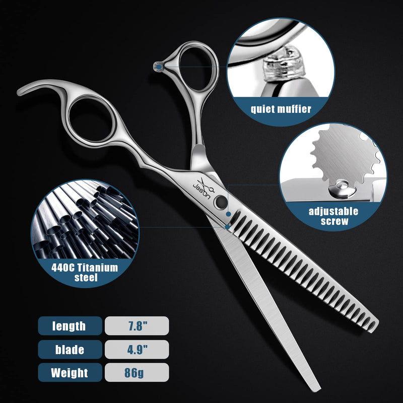 JASON 7.5" Professional Dog Grooming Chunker Scissors Japanese Stainless Steel Dog Chunker Shear for Pet Groomer Right Hand - PawsPlanet Australia