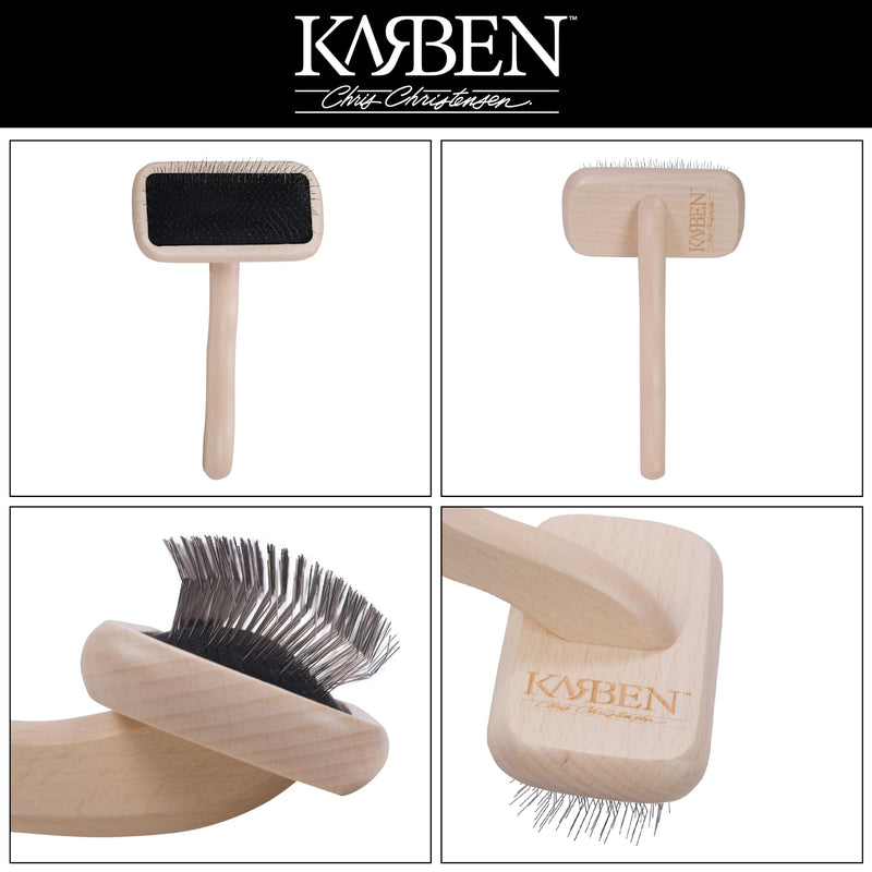 Chris Christensen Groomer's Bundle - Karben II Slicker Brush, Remove Shedding Coat, 17 mm Stainless Steel Pins, Small - Just Divine Dog Brushing Spray, Light Detangler, Prevents Damage, 16 oz - PawsPlanet Australia