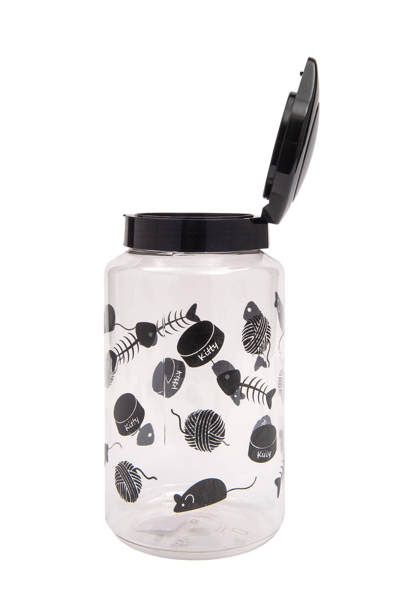 JMFinger Lixit Animal Care Cat Treat and Food Storage Jars (128oz), Black (30-9128-010) - PawsPlanet Australia