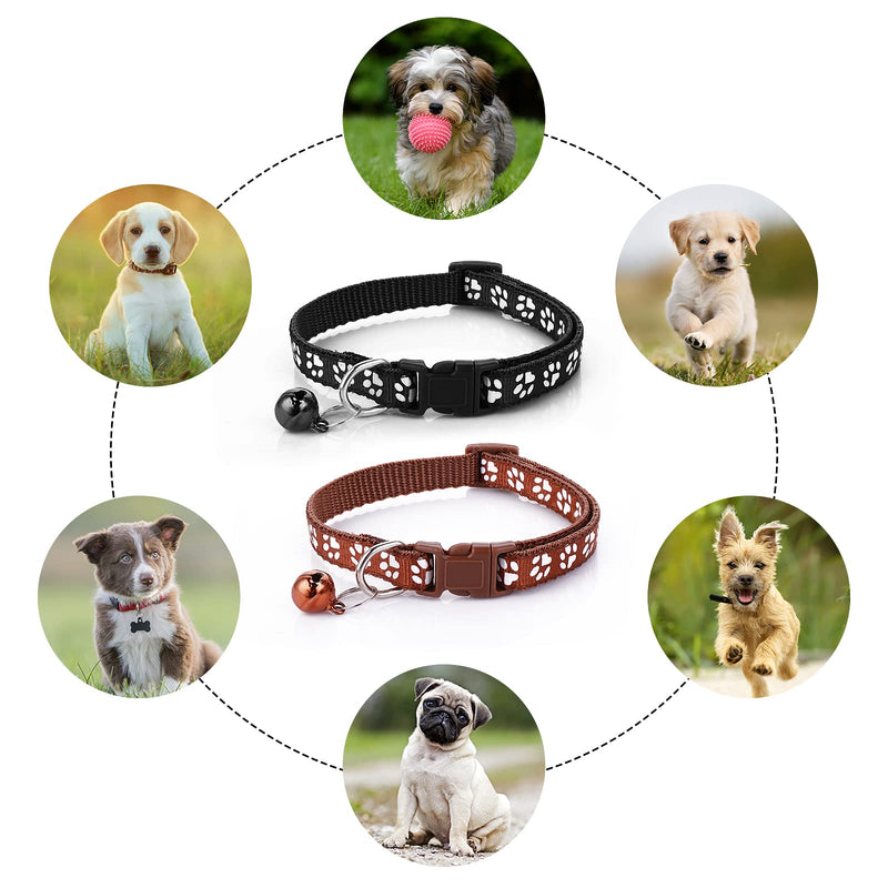 Adjustable Pet Cat and Dog Collar with Leash, Durable Training Rope Quick Release Clip Buckle Collar for Small Puppies and Kittens 1.0*120cm Pet Leash and Collar Set(Black+Brown) - PawsPlanet Australia