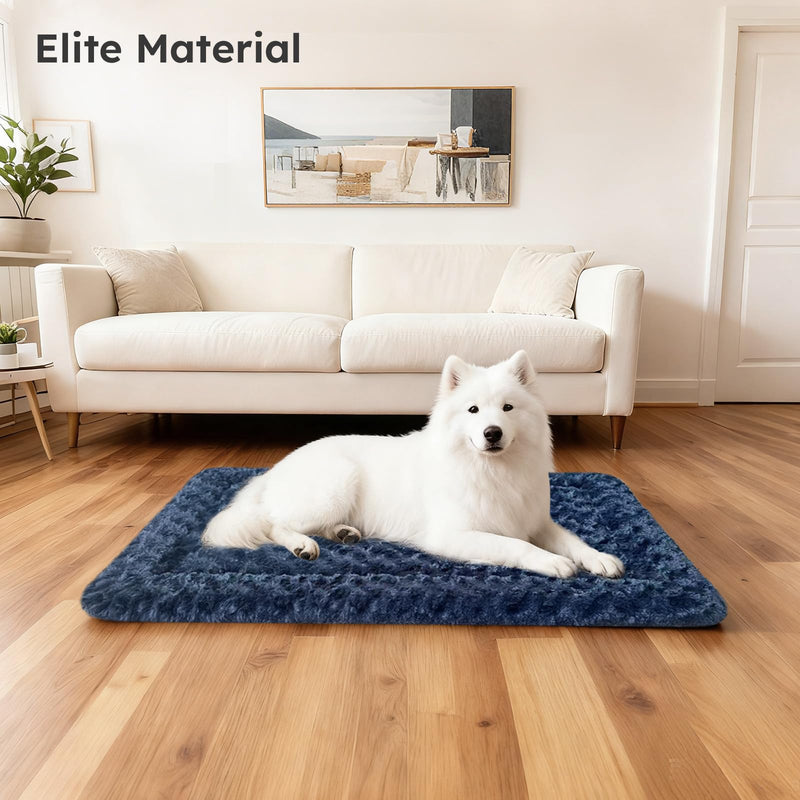 Dog Bed Mat, Dual-Sided Dog Crate Bed Mat - Ultra Soft & Machine Washable Kennel Pad for Large Dogs, All-Season Comfort Pet Bed for Crates, Travel, and Home, Dark Blue 35 x 23 Inch Large 35 x 23 x 1.5 in - PawsPlanet Australia