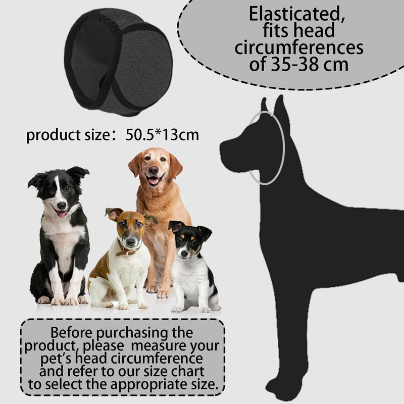 Deep Grey Dog Ear Defenders, Multi Function Dog Ear Protectors Ear Muffs Noise Protection, Waterproof Ear Defenders, Ideal for Anxiety Relief Keeping Dirt Out During Water Play(M)