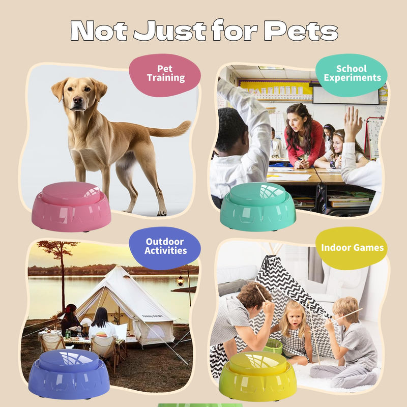 Recordable Pet Button, Dog Buttons for Communication Pet Training Buzzer, 30 Second Record & Playback, AA Battery for Longer Battery Life, Funny Gift for Friend Family (6 Pack) 6 pack - PawsPlanet Australia