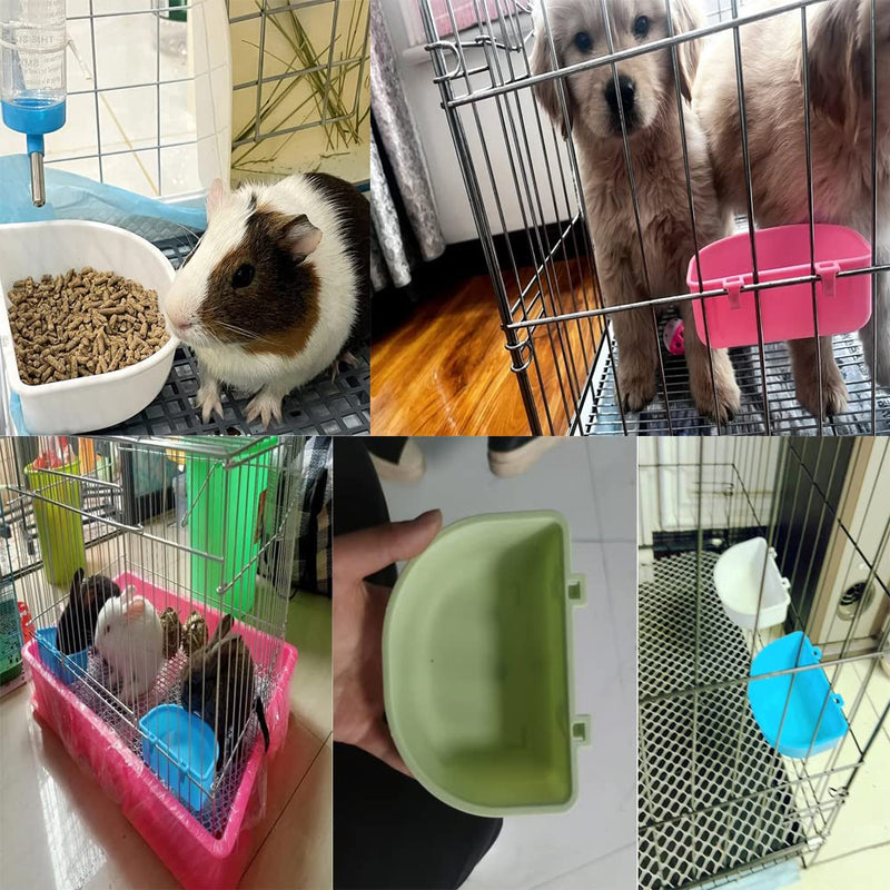 2 Pack Pet Carrier Feeder Clip-on Wire Cage Bowl Bird Feeding Dish Hanging Cups for Cat Carrier with Wire Door Rabbit Habitat Bunny Hutch Hamster Puppy Dog Crate Guinea Pig Ferret Chinchilla - PawsPlanet Australia