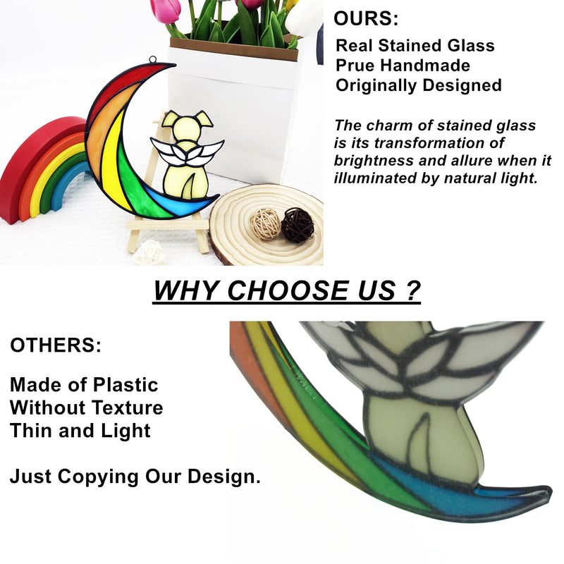 Stained Glass Dog Memorial Gifts for Loss of Dog,Rainbow Bridge Pet Memorial Gifts for Dogs,Loss of Dog Sympathy Gift,Dog Bereavement Gifts,Pet Loss Gifts,in Memory of Dog Passing Away Gifts Rainbow - a - PawsPlanet Australia