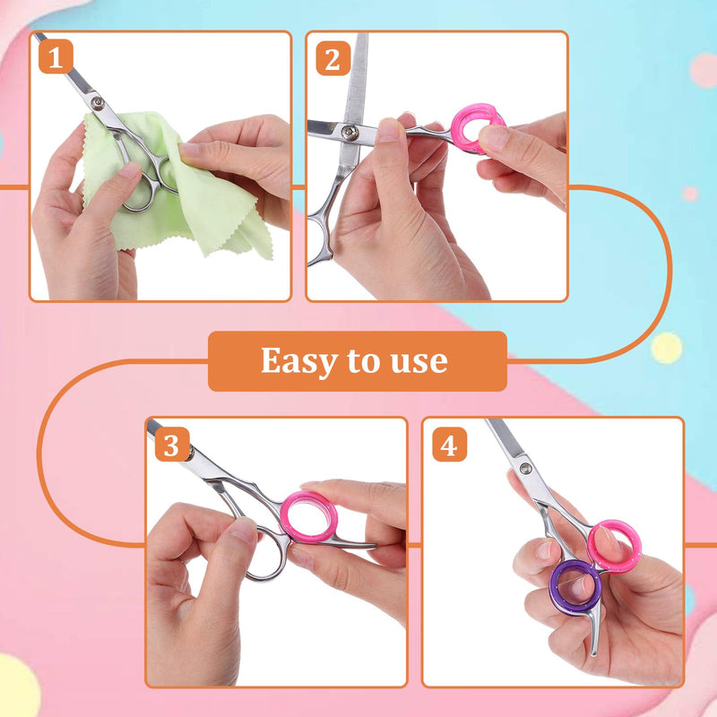 30 Pcs Silicone Scissors Finger Rings Soft Thumb Inserts Protection Pet Grooming Shear Finger Ring Barber Grips for Dog Hair Cutting Barber Accessories - PawsPlanet Australia