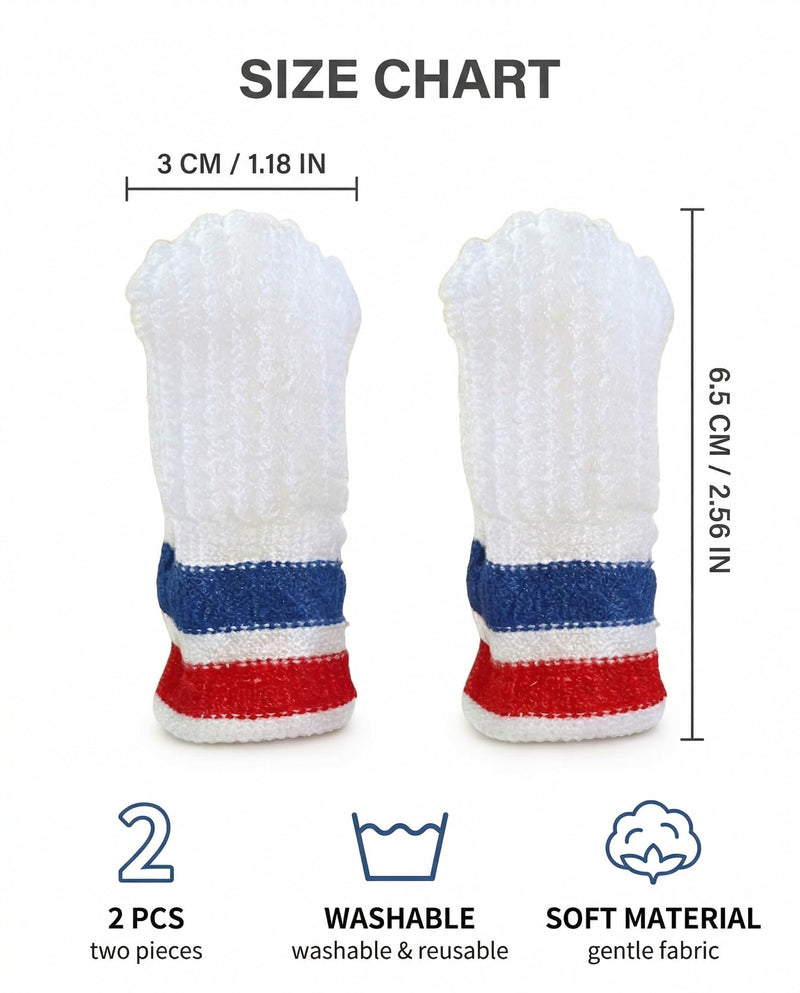 Dog Toothbrush, 2 Pack Micro Fleece Finger Toothbrush, Soft Nylon Dental Care for Dogs, Orozyme Suitable, One Size Fits Small & Large