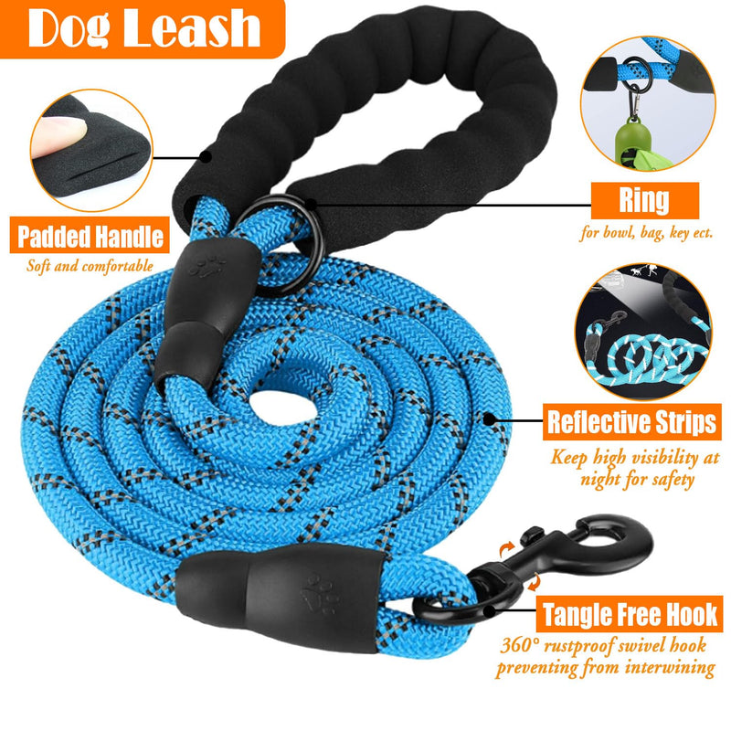 No Pull Dog Harness, Collar & Leash Set | Includes Dog Seat Belt, Collapsible Bowls & Poop Bag Dispenser. Ideal for Training, Walking, Hiking. Fits Small to Large Dogs(Blue-S) Blue - PawsPlanet Australia