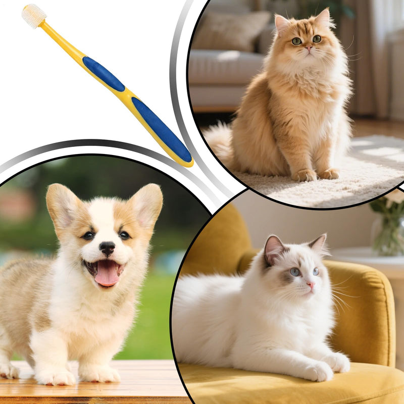 Cat Toothbrush, Soft Bristle Cleaning Tool | Pet Toothbrush, For Kittens, Puppies, Seniors, Small & Large Breeds, For Pet Health, 360 Degree Brush Head
