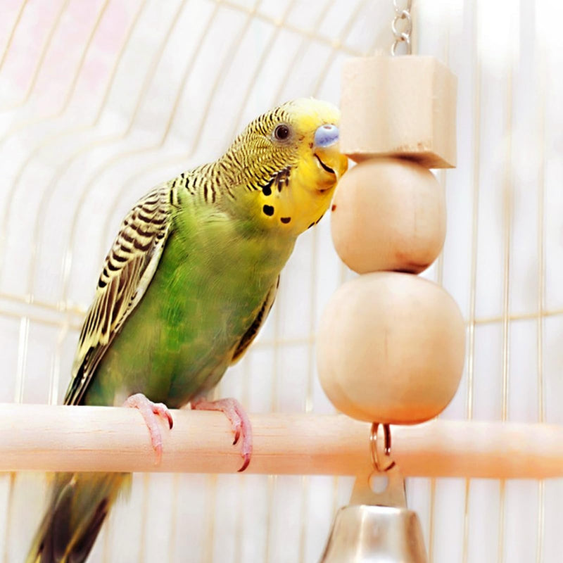 Bird Perch Wooden Parrot Perchs Stand, 4PCS Parrot Perches Toys Wood Perches with Different Widths Bird Cage Toys Cage Accessories for Macaws, Small Parakeets, Conures, Budgies, Finches