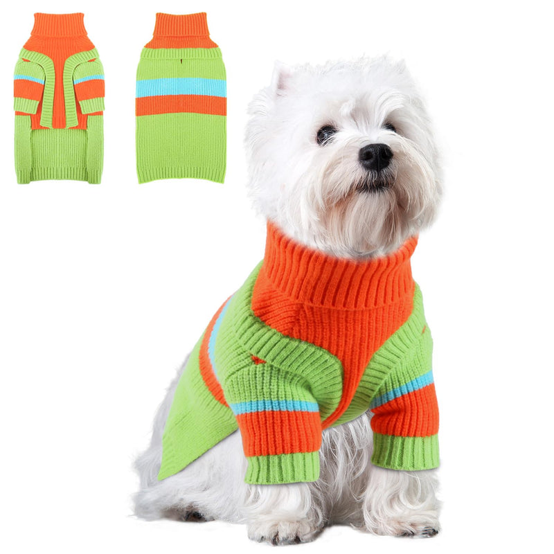 EMUST Small Dog Sweater, Cold Weather Dog Sweater for Small Dogs Girl, Warm Puppy Sweaters for Small Dogs with Sleeves, Soft Dog Clothes for Christmas & Holiday, Green, S