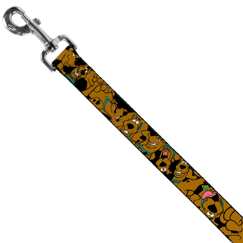 Buckle-Down Dog Leash Scooby Doo Stacked Close Up Black Available In Different Lengths And Widths For Small Medium Large Dogs and Cats, 6 Feet Long - 1" Wide - PawsPlanet Australia