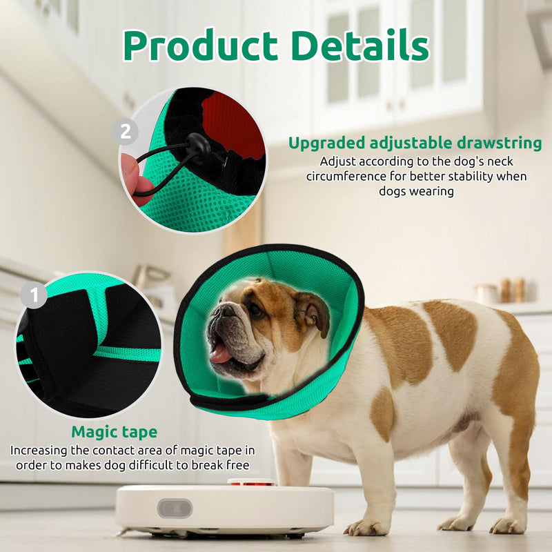 Medium Dog Cone Recovery Collars, Adjustable Dog Cat Cone After Surgery Prevent Licking Wounds, Breathable Mesh Male Dog Surgery Soft Cones for Medium Large Dogs, Blue-M Blue Green - PawsPlanet Australia