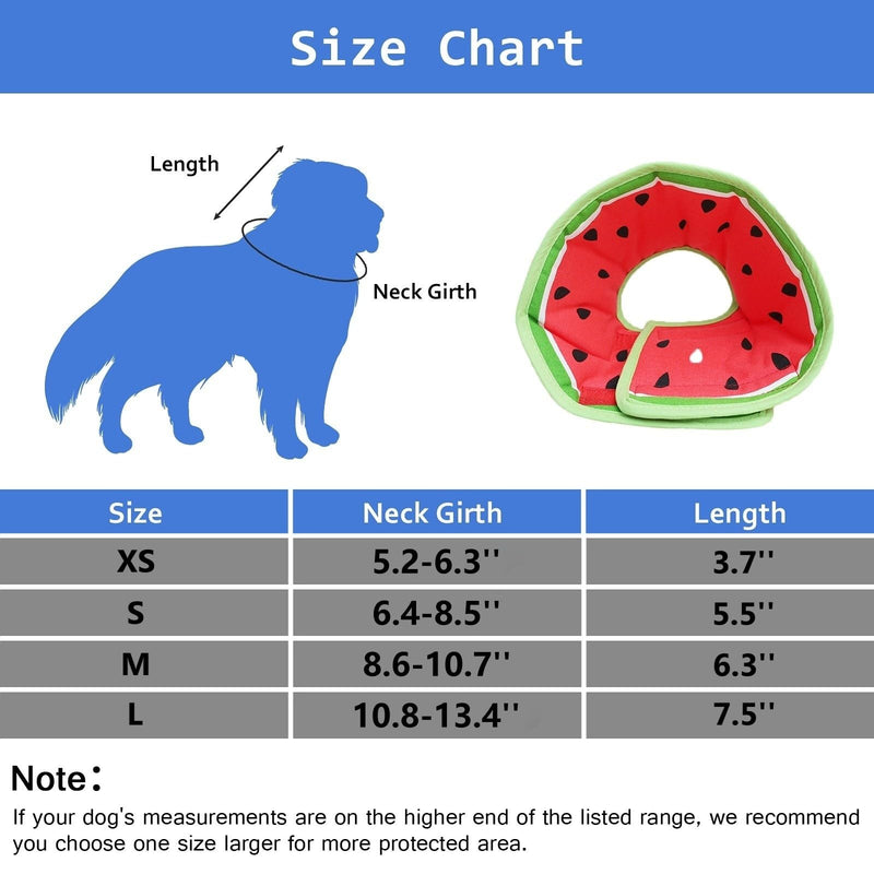 Soft Dog Cone, Lightweight Elizabethan Collar for Dogs, Adjustable Soft Cones for Dogs/Cats to Stop Licking After Surgery, Cute Watermelon Cone of Shame Alternatives for Pets (Large) Large (Neck:10.8''-13.4'' Medium Dog) - PawsPlanet Australia