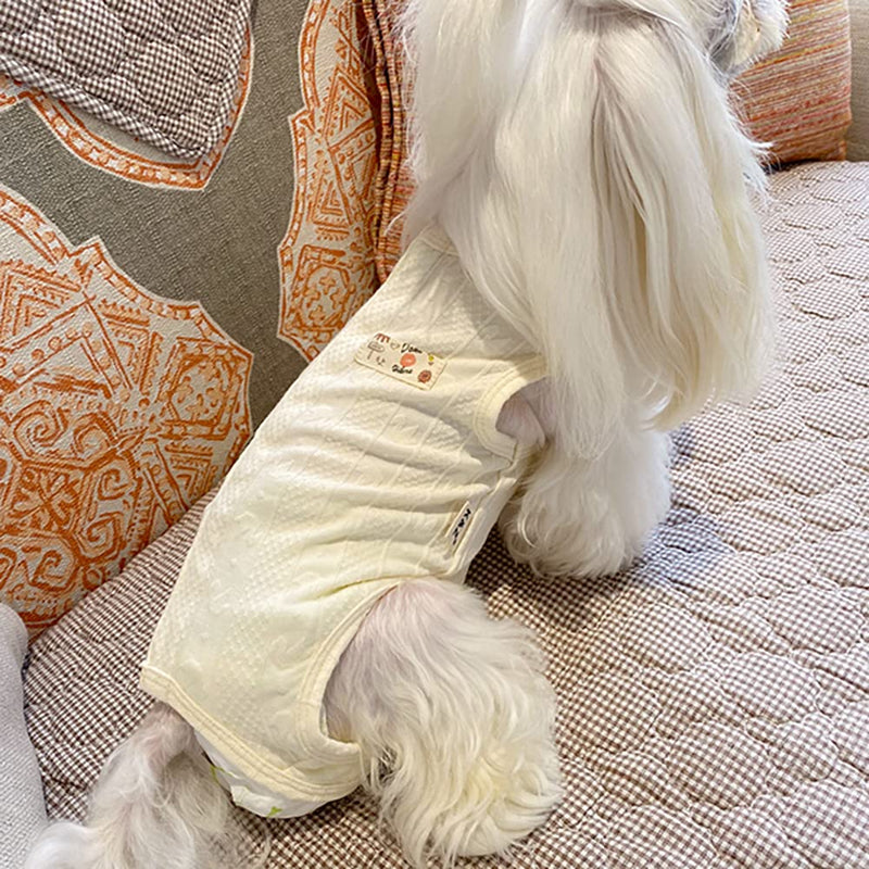 Recovery Suit for Dog After Surgery Cut Pet Recovery Shirt Dog Abdominal Wounds Bandages,Wound Protective Dog Onesize for surgery Female Dog Vest Prevent Licking,Substitute E-Collar（RSS08-Vyellow-XS） XS(chest:11.8"neck:8.2") Vyellow - PawsPlanet Australia