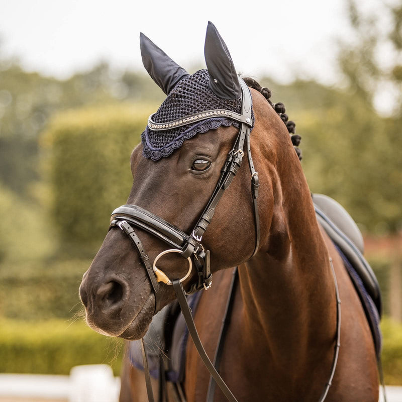 HORZE Victoria Ear Net - Inkwell Navy - Horse - PawsPlanet Australia