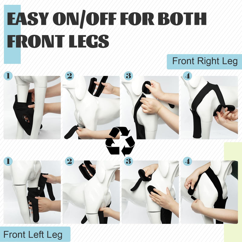 ROZKITCH Dog Surgery Recovery Sleeve Front Right Left Leg, Pet Prevent Licking Wound Elbow Brace Protector, Dog Recovery Suit Cone Collar Alternative for Sprain ACL CCL Arthritis Joint Care Black XL XL(Chest Girth:25.1"-33") - PawsPlanet Australia