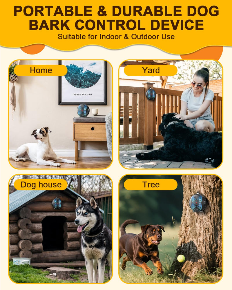 Anti Barking Device for Dogs, Rechargeable Ultrasonic Bark Box with 3 Adjustable Modes, Safe Dog Bark Deterrent Device with 35ft Range Indoor and Outdoor Use Black - PawsPlanet Australia