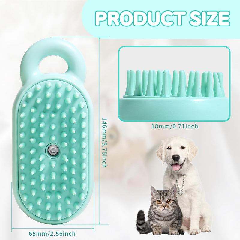 Cat Steam Brush,3 in 1 Steamy Cat Brush,Cat Brush for Shedding, Multifunctional Pet Steam Brush Cat Hair Brush for Removal of Shedding and Tangled Hairs,Water Brush for Cats (Green) Green - PawsPlanet Australia