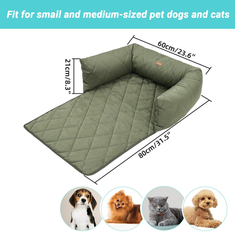 Pet Sofa Bed for Dogs and Cats, Non-Slip Mat, Comfortable Pet Cushion for Small & Medium Dogs, Furniture Protector for Sofa, Cat/Dog Couch Cover Mat - Green - PawsPlanet Australia