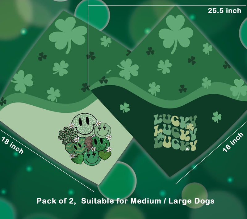 St Patrick's Day Dog Bandanas, St Patrick's Day Dog Outfits Décor Gifts, Medium Large Dog Scarf, Pack of 2. - PawsPlanet Australia