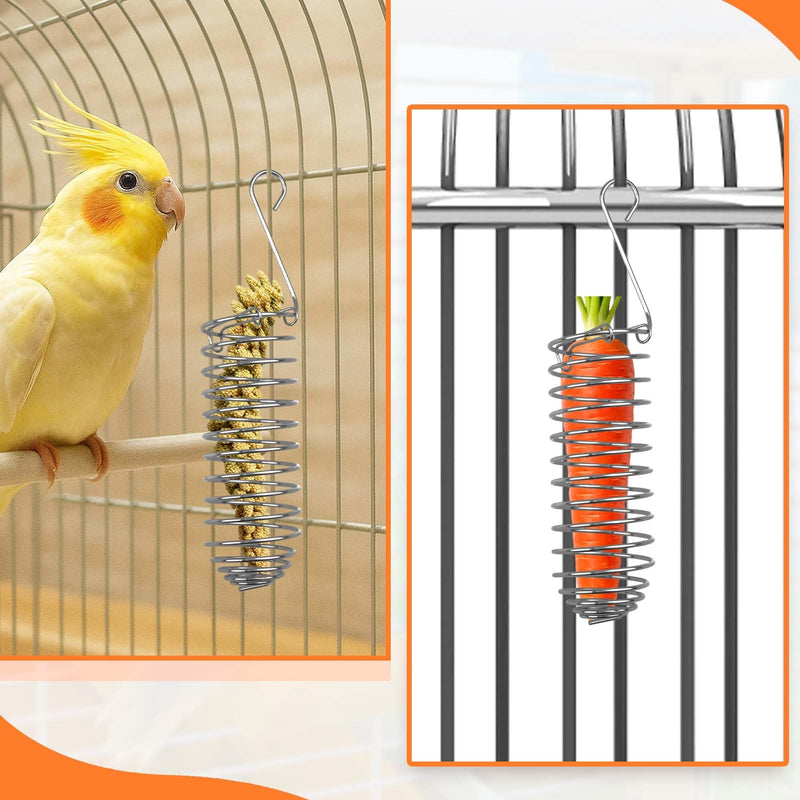 2 Pack Millet Spray Holder for Parrots, Parakeet Treat Sticks Feeder, Natural Millet Treats and Crunch Bars for Birds, Includes Cuttlebone and Calcium Block for Healthy Chewing and Play - PawsPlanet Australia