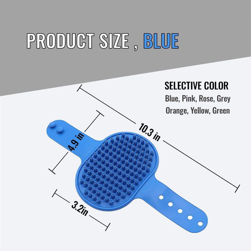 Silicone Dog Bath Brush, Soft Self Grooming Cat Brushes for Indoor Cats, Multi-Functional Wet & Dry Usage Pet Corner Scratcher for Bathing, Massage & Hair Cleaning, Blue*2PCS - PawsPlanet Australia
