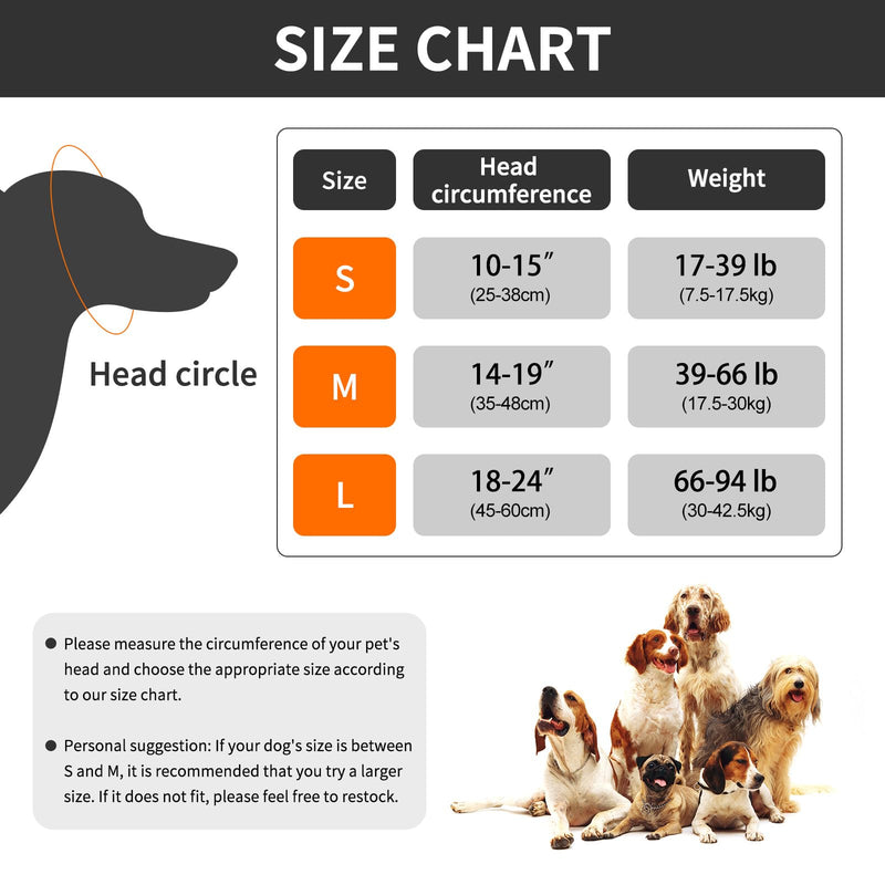 BOXOB Dog Ears Cover, Adjustable Dog Ear Muffs Noise Protection Comfortable Quiet Dogs Calming Hood Ear Head Wrap Cups Shower Cap Pet Supplies for Bath Grooming Thunder Fireworks (S) S