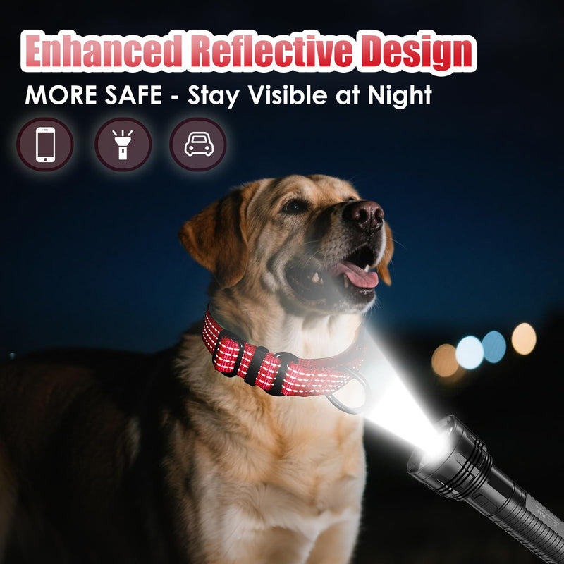 Martingale Collar for Dogs, Adjustable Soft Nylon Dog Collars with Special Design Cute Patterns (RED, S (1" x 12"-15.8")) RED S (1" x 12"-15.8") - PawsPlanet Australia