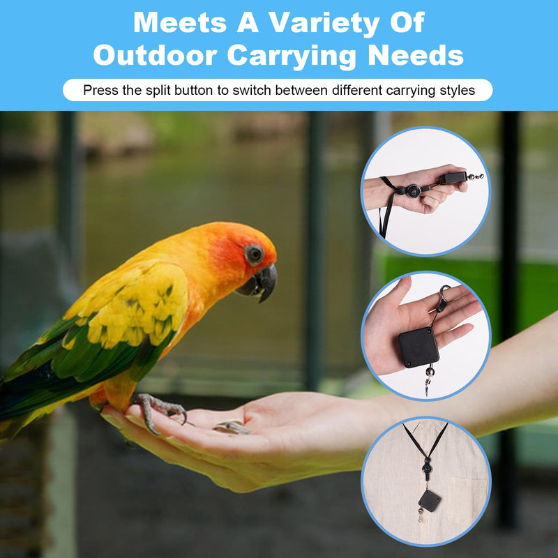 19.69Ft Retractable Bird Leash, with 5 Different Size Foot Ring and Feeder Box, Anti-Bite Parrot Harness Bird Flight Training Rope for Budgies, Cockatiels, Psittacula Longicauda, Mini Macaws 19.69FT - PawsPlanet Australia
