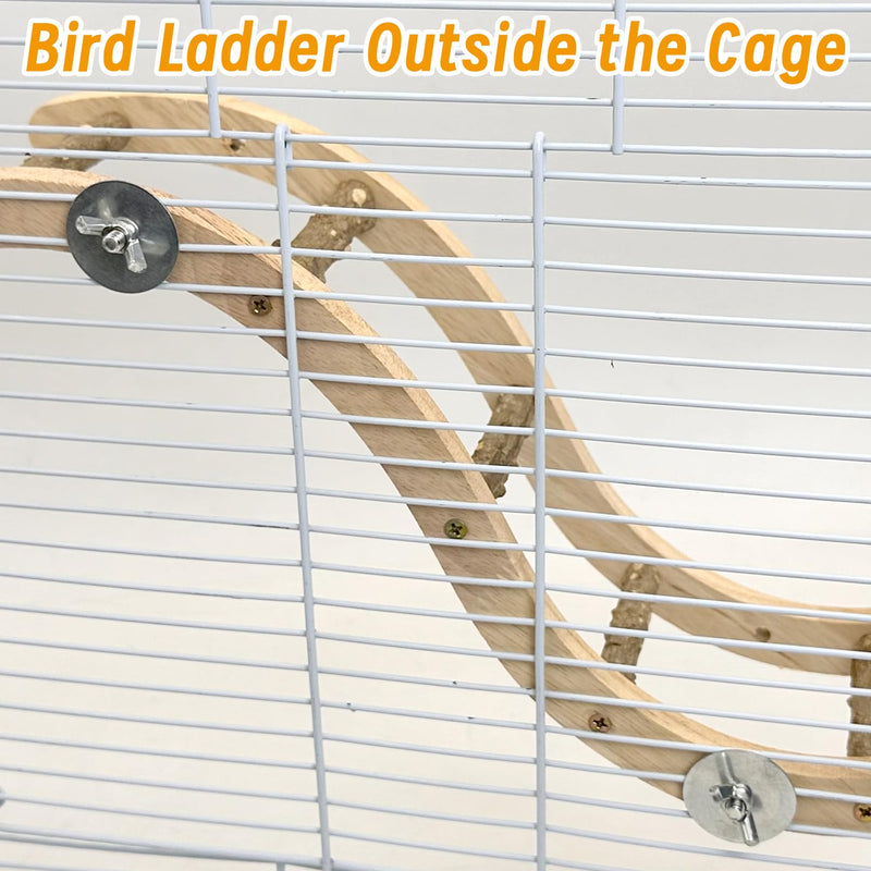 Hamiledyi Nature Wooden Bird Ladder Pet Parrots Climb Bridge Exercise Stands for Parakeet Climbing Chewing Bridge Bird Cage Accessories for Cockatiel Parakeet Lovebirds Budgie Style 3 - PawsPlanet Australia